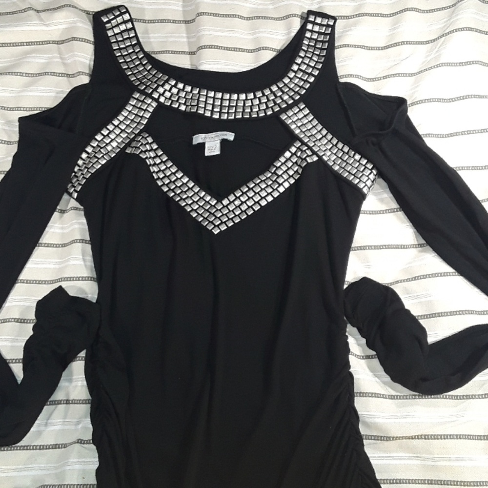 Boston Prosper black and meta l dress